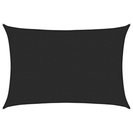Zonnezeil 160 g/m² 2x3 m HDPE zwart 2