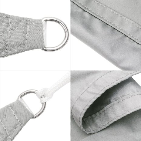 Zonnezeil 3x3x4,24 m 100% polyester oxford lichtgrijs 6