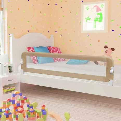 Bedhekje peuter 180x42 cm polyester taupe 1
