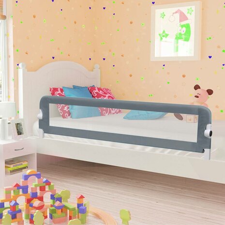 Bedhekje peuter 180x42 cm polyester grijs 1