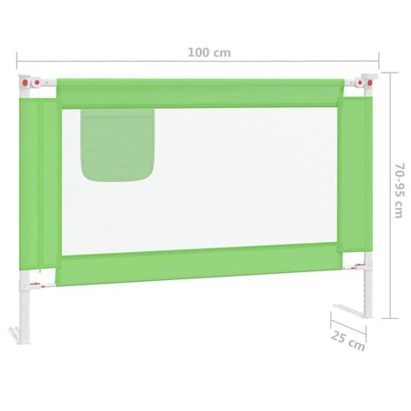 Bedhekje peuter 100x25 cm stof groen 8
