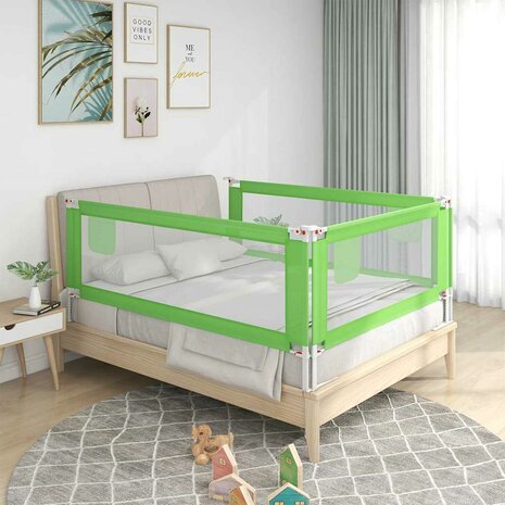 Bedhekje peuter 150x25 cm stof groen 1
