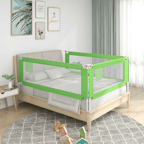 Bedhekje peuter 200x25 cm stof groen 1