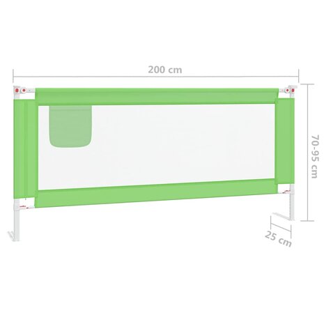 Bedhekje peuter 200x25 cm stof groen 8