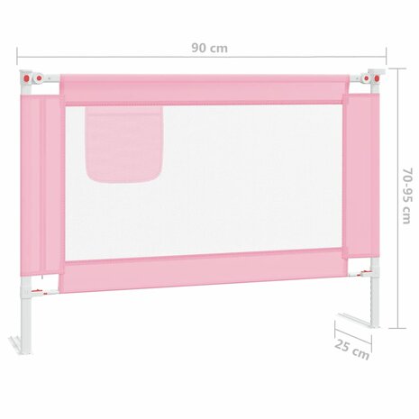 Bedhekje peuter 90x25 cm stof roze 8