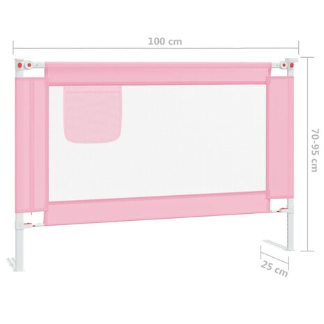 Bedhekje peuter 100x25 cm stof roze 8