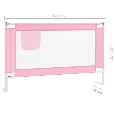 Bedhekje peuter 120x25 cm stof roze 8