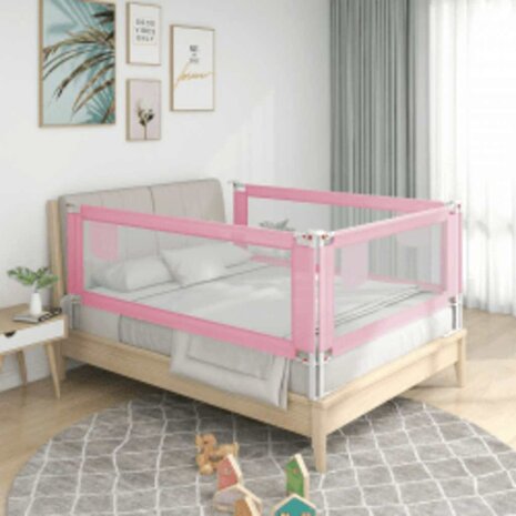 Bedhekje peuter 140x25 cm stof roze 1