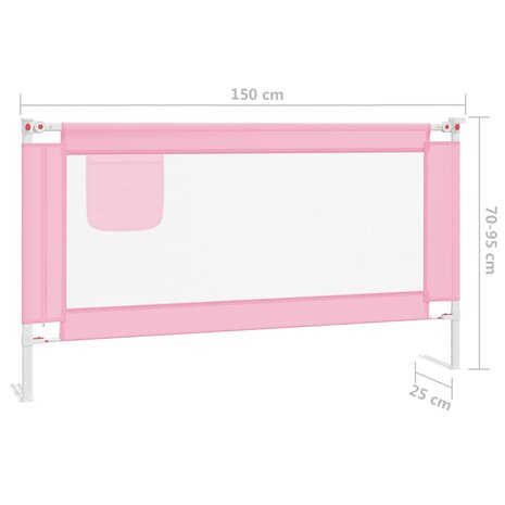 Bedhekje peuter 150x25 cm stof roze 8