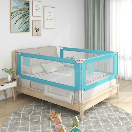 Bedhekje peuter 90x25 cm stof blauw 1
