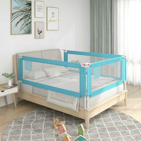Bedhekje peuter 160x25 cm stof blauw 1