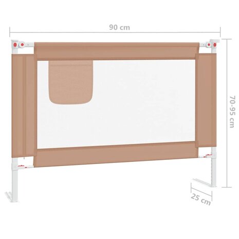 Bedhekje peuter 90x25 cm stof taupe 8