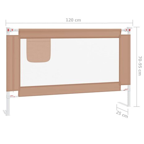 Bedhekje peuter 120x25 cm stof taupe 8