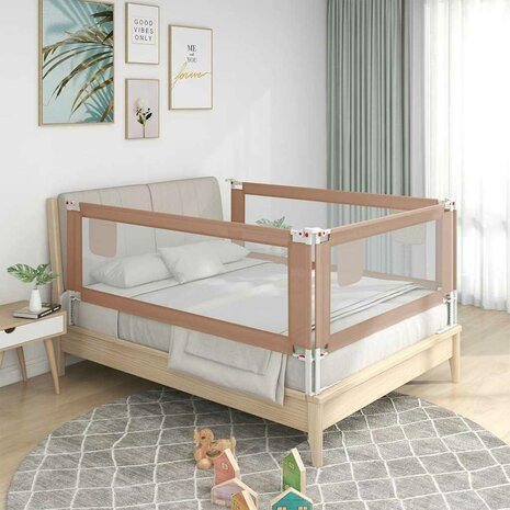 Bedhekje peuter 160x25 cm stof taupe 1