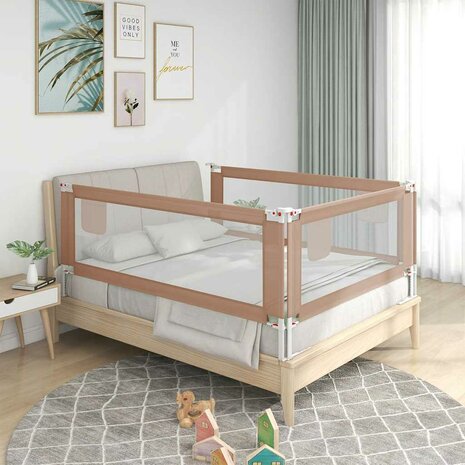 Bedhekje peuter 180x25 cm stof taupe 1