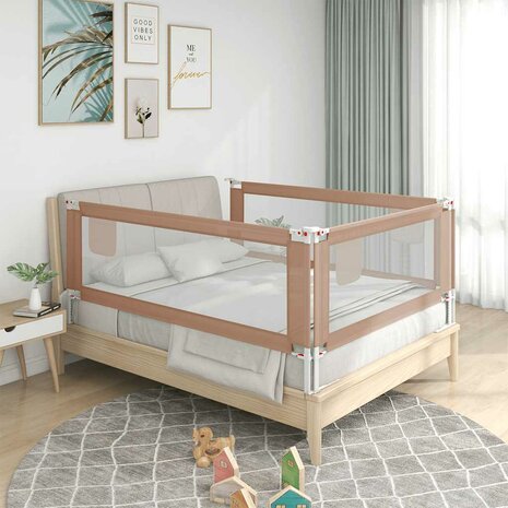 Bedhekje peuter 190x25 cm stof taupe 1