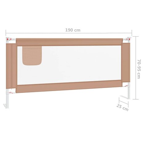 Bedhekje peuter 190x25 cm stof taupe 8