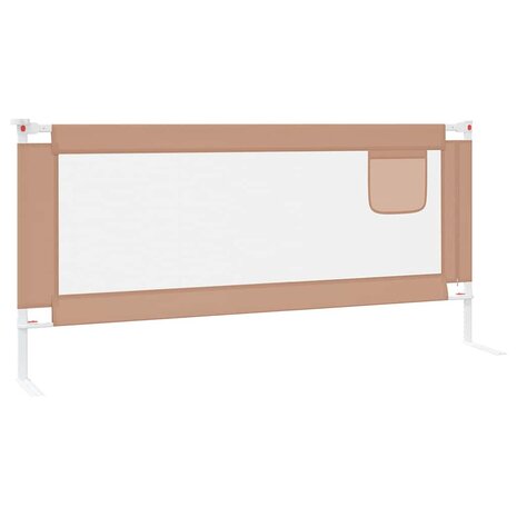 Bedhekje peuter 200x25 cm stof taupe 4