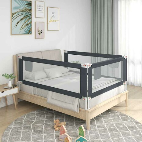 Bedhekje peuter 140x25 cm stof donkergrijs 1