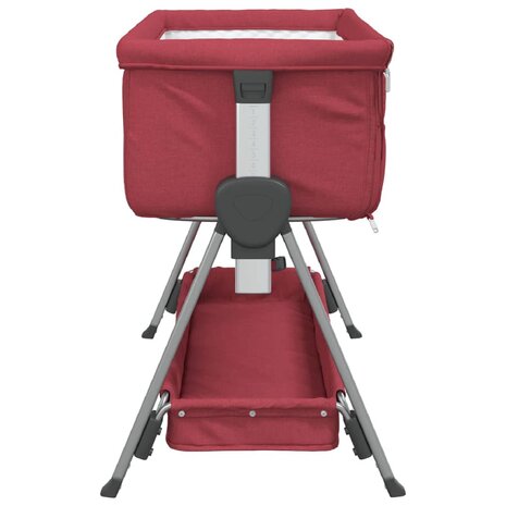 Babybox met matras linnen rood 5