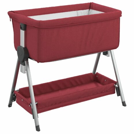 Babybox met matras linnen rood 6