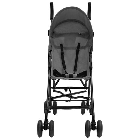 Kinderbuggy staal lichtgrijs en zwart 2