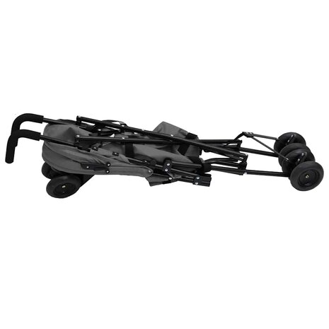 Kinderbuggy staal lichtgrijs en zwart 6