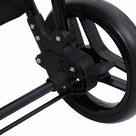 Kinderwagen 2-in-1 staal lichtgrijs en zwart 9
