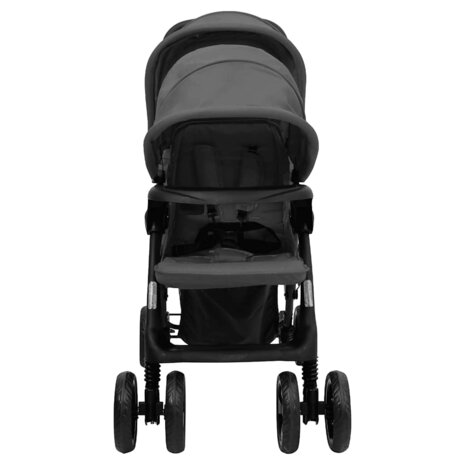 Tweeling kinderwagen tandem staal donkergrijs 3