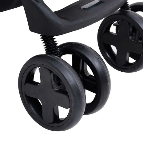 Kinderwagen 2-in-1 staal donkergrijs en zwart 9