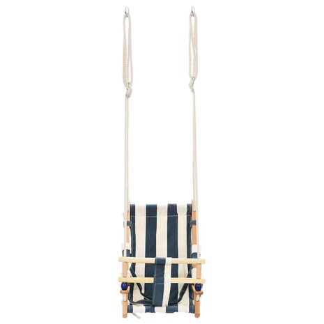 Babyschommel met veiligheidsgordel katoen hout blauw 6