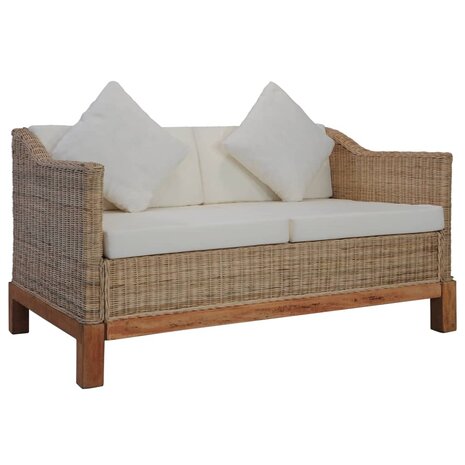 2-delig Bankstel met kussens natuurlijk rattan 2