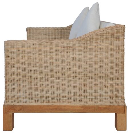 2-delig Bankstel met kussens natuurlijk rattan 6