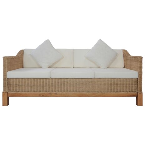 2-delig Bankstel met kussens natuurlijk rattan 8