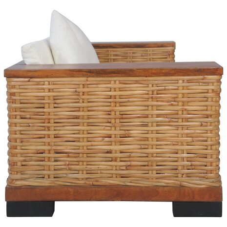 2-delig Bankstel met kussens natuurlijk rattan bruin 5