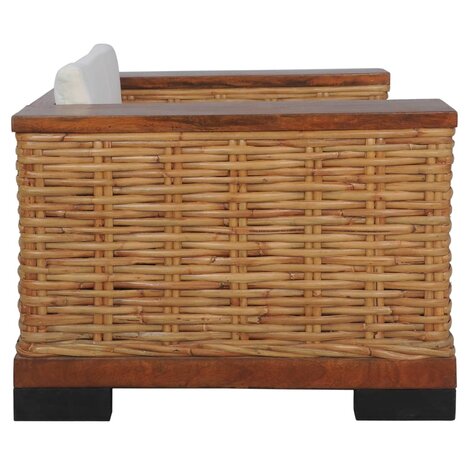3-delig Bankstel met kussens natuurlijk rattan bruin 4