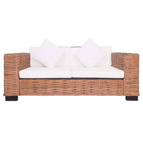 2-delig Bankstel met kussens natuurlijk rattan  8