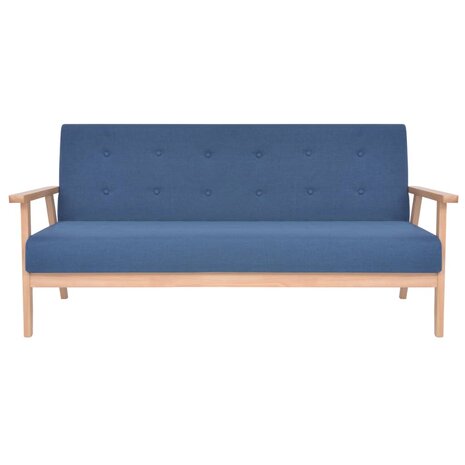 3-delig Bankstel stof blauw 3