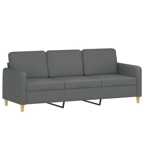 Driezitsbank met sierkussens 180 cm stof donkergrijs 4