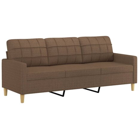 Driezitsbank 180 cm stof bruin 2