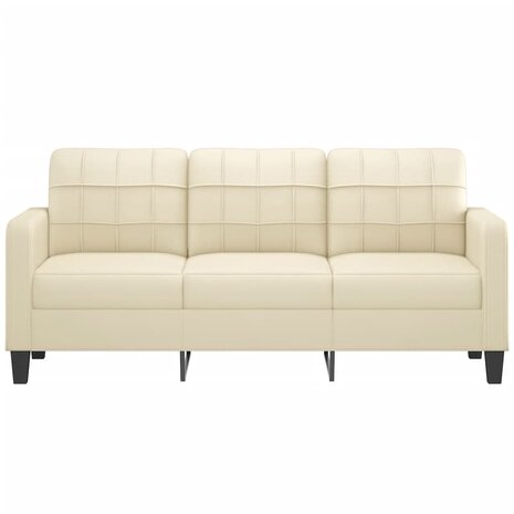 Driezitsbank 180 cm kunstleer crèmekleurig 3