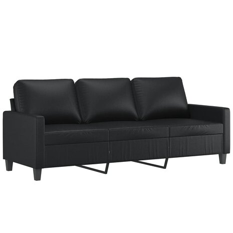 Driezitsbank 180 cm kunstleer zwart 2