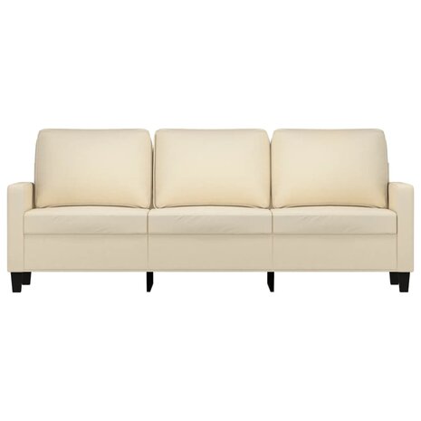 Driezitsbank 180 cm stof crèmekleurig 3