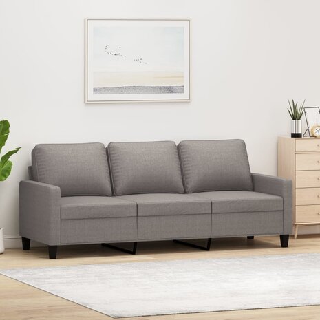 Driezitsbank 180 cm stof taupe 1