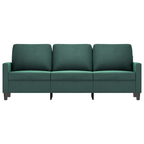 Driezitsbank 180 cm fluweel donkergroen 3