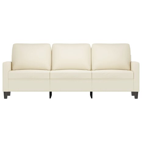 Driezitsbank 180 cm fluweel crèmekleurig 3