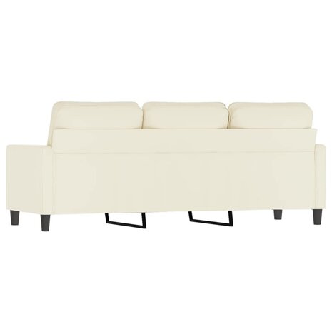 Driezitsbank 180 cm fluweel crèmekleurig 5