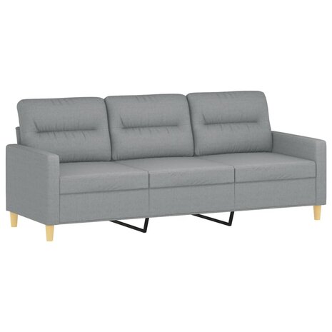 Driezitsbank 180 cm stof lichtgrijs 2
