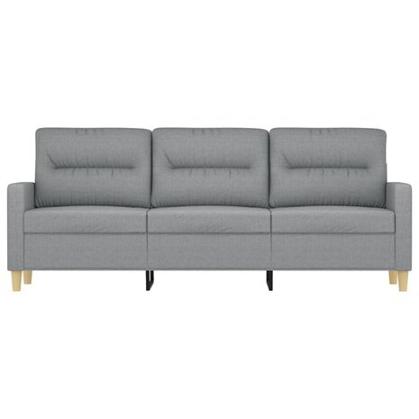 Driezitsbank 180 cm stof lichtgrijs 3