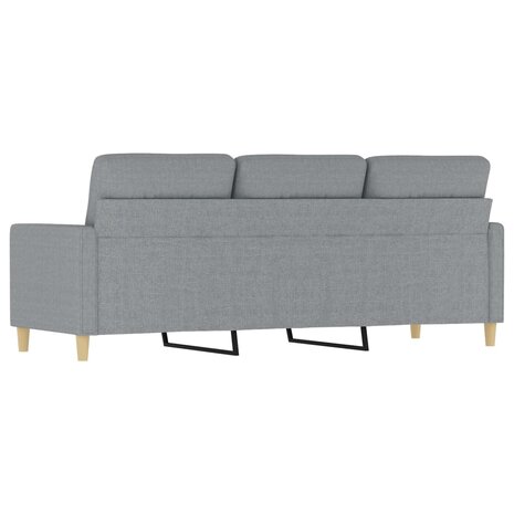 Driezitsbank 180 cm stof lichtgrijs 5